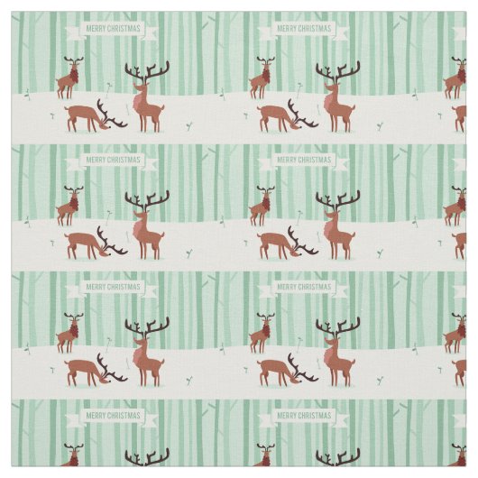 Cute Reindees tissu de Noël (Échantillon)