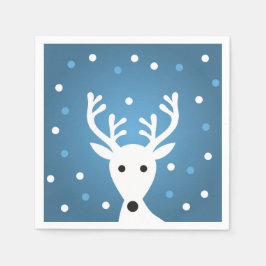 Cute reinreder blue winter-kerstpapier Napkin Servet