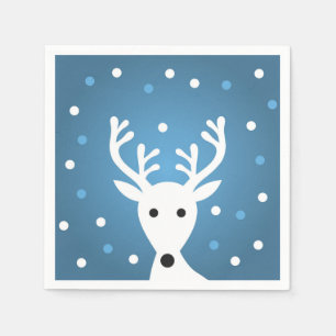 Cute reinreder blue winter-kerstpapier Napkin Servet