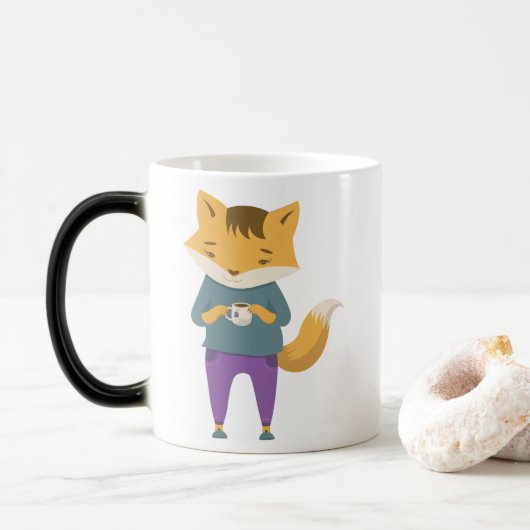 Cute renard avec tasse de thé (Avec donut)
