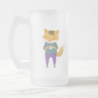 Cute renard avec tasse de thé