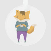 Cute renard avec tasse de thé (dos)