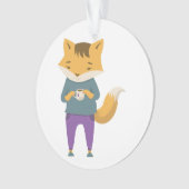 Cute renard avec tasse de thé (devant)