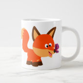 Cute Renard Cartoon Et Papillon Jumbo Mug (Droite)