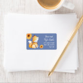 Cute renard et tournesols Étiquettes de adresse pe (En situation)