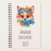 Cute Renard orange avec Couronne florale (Devant)