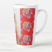 Cute Renard Rouge Animal Rose Aquarelle Latte Mug (Droite)