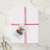 Cute rendier in kerstmuts | Prettig kerstfeest  Cadeaulabel (Met Touw)