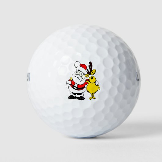Cute Rendier Kerst Golf Cadeau Ontwerp Golfballen (Voorkant)
