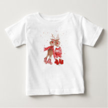 Cute Rendier Kerst T-shirt – Cozy 3D