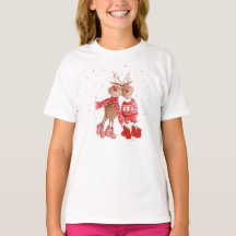 Cute Rendier Kerst T-shirt – Cozy 3D
