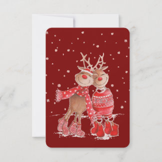 Cute Rendier Kerst T-shirt – Cozy 3D Kaart