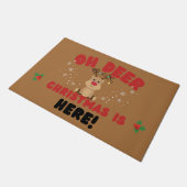 Cute Rendier Kerstmat Deurmat (Schuin)