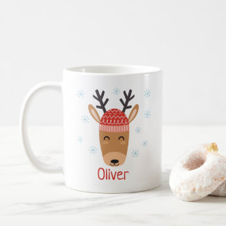 Cute renne de Noël Personnalisé Mug de Noël