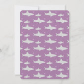 Cute Requin Animal Purple Baby shower Invitation (Dos)