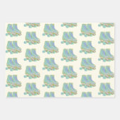 Cute Retro 80s Roller Schaatsen Pattern in Pastels Inpakpapier Vel (Voorkant)