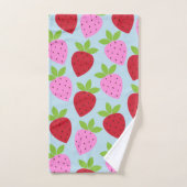 Cute Retro Aardbery Fruit Pattern Pink Red Blue Bad Handdoek (Handdoek)