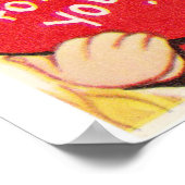 Cute retro  Angel Valentijn poster (Hoek)