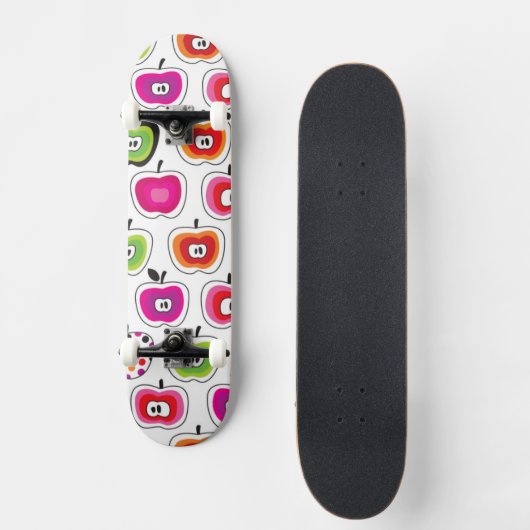 Cute retro-appelpatroon skateboard (Voorkant)