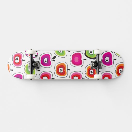 Cute retro-appelpatroon skateboard (Horizontaal)