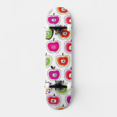 Cute retro-appelpatroon skateboard (Voorkant)