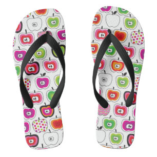 Cute retro-appelpatroon teenslippers