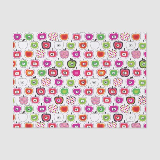 Cute retro-appelpatroon tissuepapier (Voorkant)