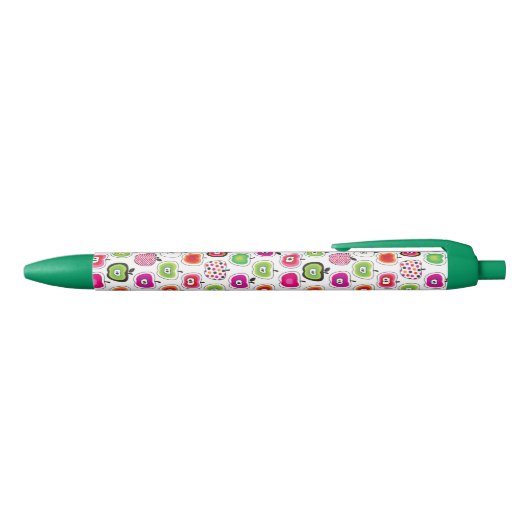 Cute retro-appelpatroon zwarte inkt pen (Bovenkant)