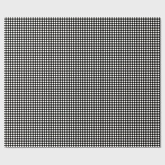 Cute Retro Black en White Gingham Pset Pattern Cadeaupapier (Vlak)