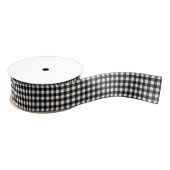 Cute Retro Black en White Gingham Pset Pattern Grosgrain Lint (Spoel)