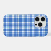Cute Retro Blue Gingham Plaid Aesthetic Checker (Verso Horizontal)
