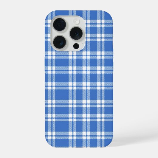 Cute Retro Blue Gingham Plaid Aesthetic Checker (Verso)