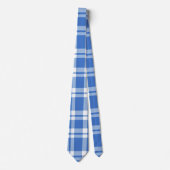 Cute Retro Blue Gingham Plaid Pattern Stropdas (Voorkant)