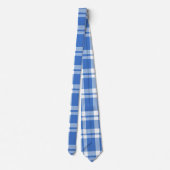 Cute Retro Blue Gingham Plaid Pattern Stropdas (Achterkant)