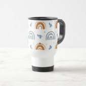 Cute Retro Boho Celestial Pattern Personalized Reisbeker (Voorkant rechts)