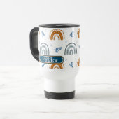 Cute Retro Boho Celestial Pattern Personalized Reisbeker (Voorkant links)