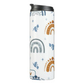 Cute Retro Boho Celestial Pattern Personalized Thermosbeker (Geroteerd rechts)