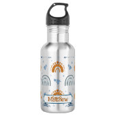 Cute Retro Boho Celestial Pattern Personalized Waterfles (Voorkant)