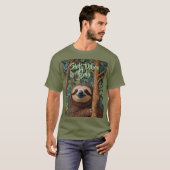Cute retro boho funny Sloth vibes only T-shirt (Voorkant volledig)