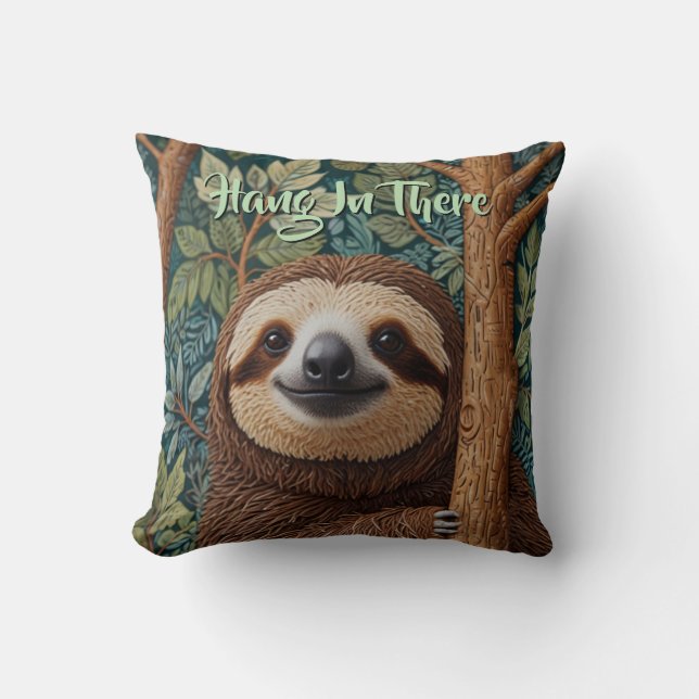 Cute retro boho Sloth Hang in there Kussen (Voorkant)