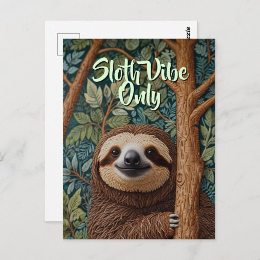 Cute retro boho Sloth Hang in there sloth vibes Briefkaart (Voorkant / Achterkant)