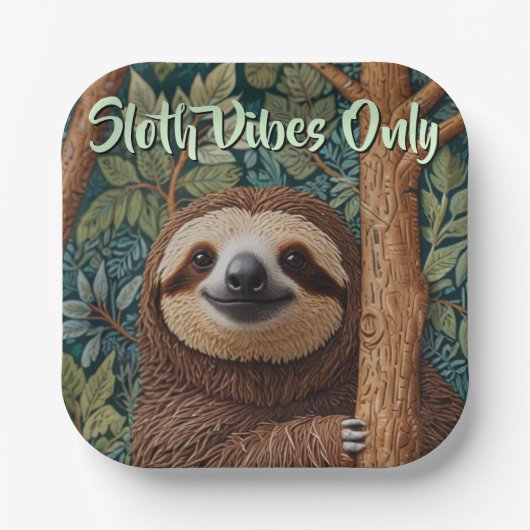Cute retro boho Sloth Hang in there sloth vibes  Papieren Bordje (Voorkant)