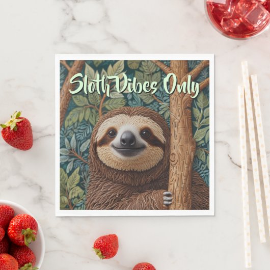 Cute retro boho Sloth Hang in there sloth vibes  Servet (Insitu)