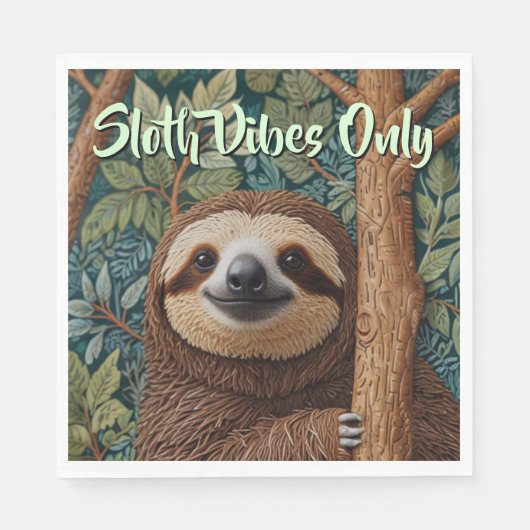 Cute retro boho Sloth Hang in there sloth vibes  Servet (Voorkant)