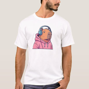 Cute Retro Capybara Streetwear Cartoon T-Shirt