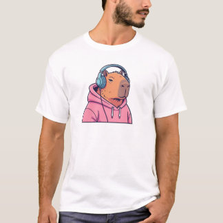 Cute Retro Capybara Streetwear Cartoon T-Shirt