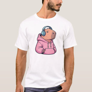 Cute Retro Capybara-trui Cartoon T-shirt