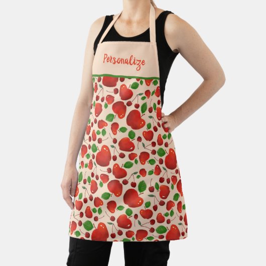 Cute Retro Cherries Fruit Orchard Pattern Schort (Insitu)