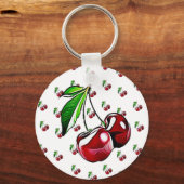 Cute Retro Cherries Sleutelhanger (Voorkant)