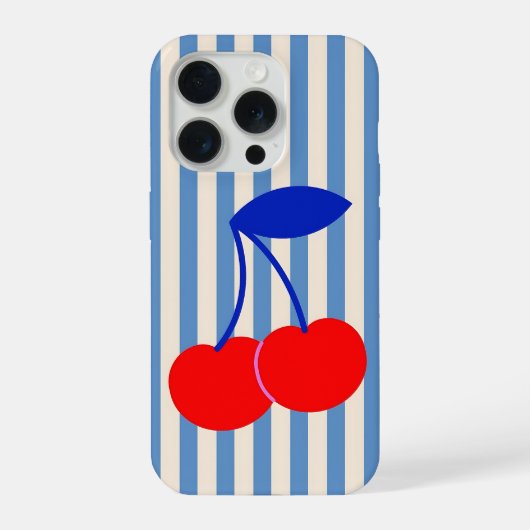 Cute Retro Cherry Stripes (Verso)